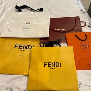 Multiple empty shopping bags